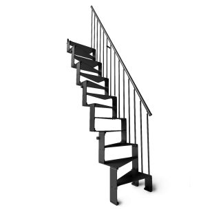 Scala rettilinea salvaspazio T20 13 gradini colore nero