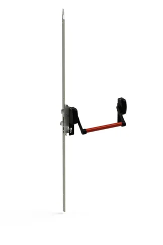 Maniglione antipanico a barra per porte doppie 3 punti chiusura 105U