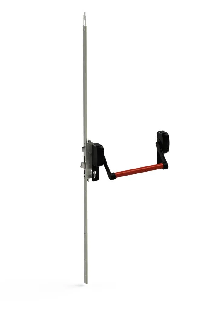 Maniglione antipanico a barra per porte doppie 3 punti chiusura 105U