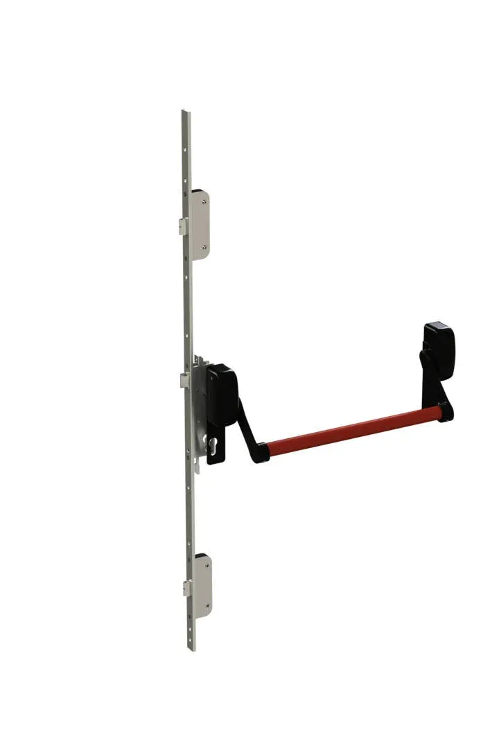 Maniglione antipanico a barra con chiusura automatica, 3 punti di chiusura 153