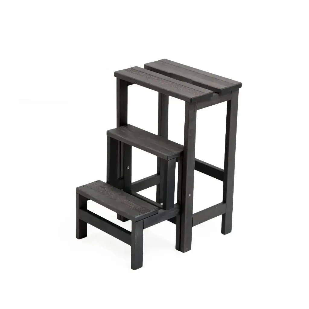 Sgabello in legno ripieghevole LInes 3 gradini lines Grigio