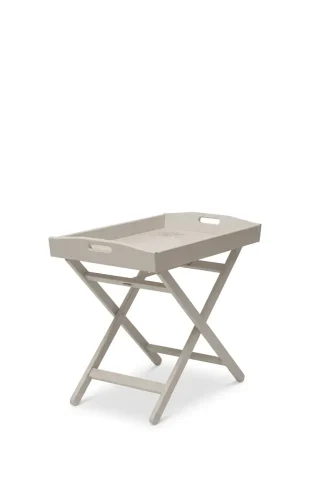 Vassoio-Tavolino pieghevole in legno colore faggio laccato grigio chiaro