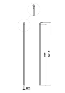Colonna tonda Ø 20x1165 R2 Misure