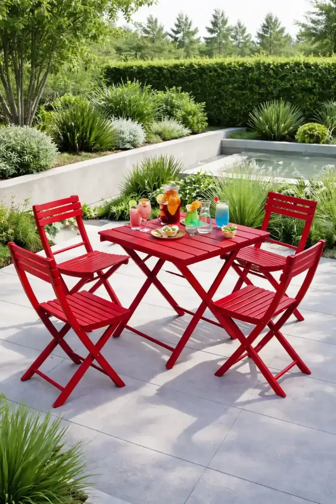 Sedia pieghevole da giardino in legno Basic e tavolino in legno Garden