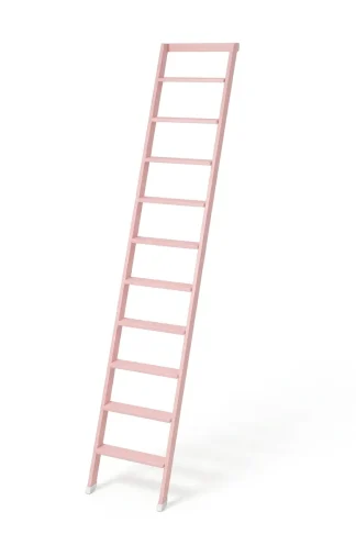 Scale per libreria in legno 10 gradini finitura H24 laccato rosa antico