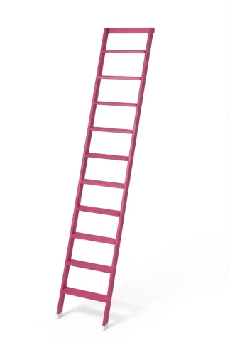 Scale per libreria in legno 10 gradini finitura H11 tinto fucsia