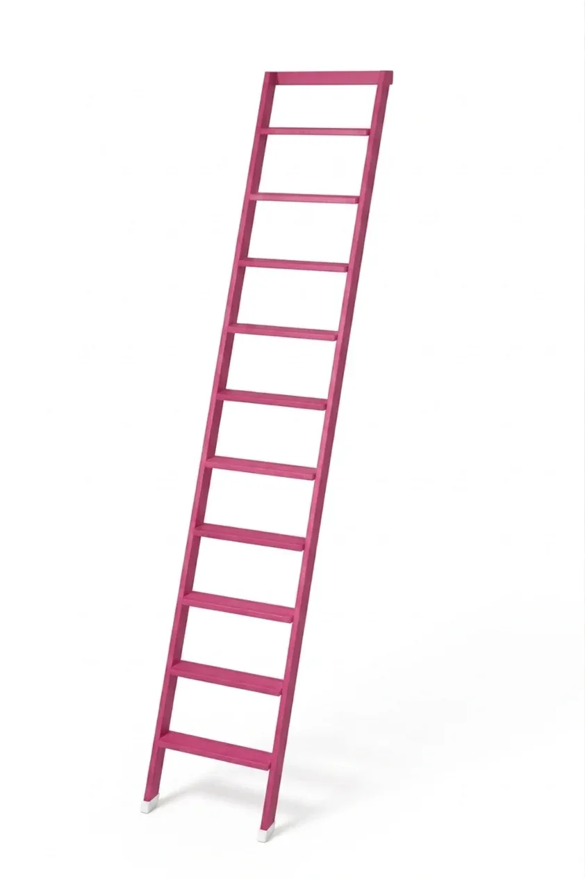 Scale per libreria in legno 10 gradini finitura H11 tinto fucsia