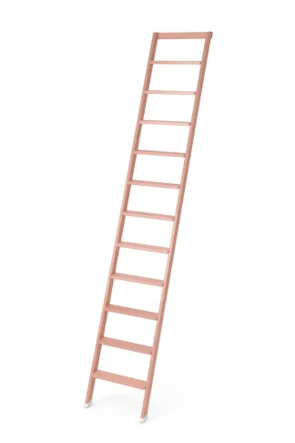 Scale per libreria in legno 11 gradini finitura H24 laccato rosa antico