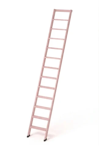 Scale per libreria in legno 12 gradini finitura H24 laccato rosa antico