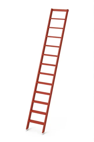 Scale per libreria in legno 12 gradini finitura H12 tinto rosso
