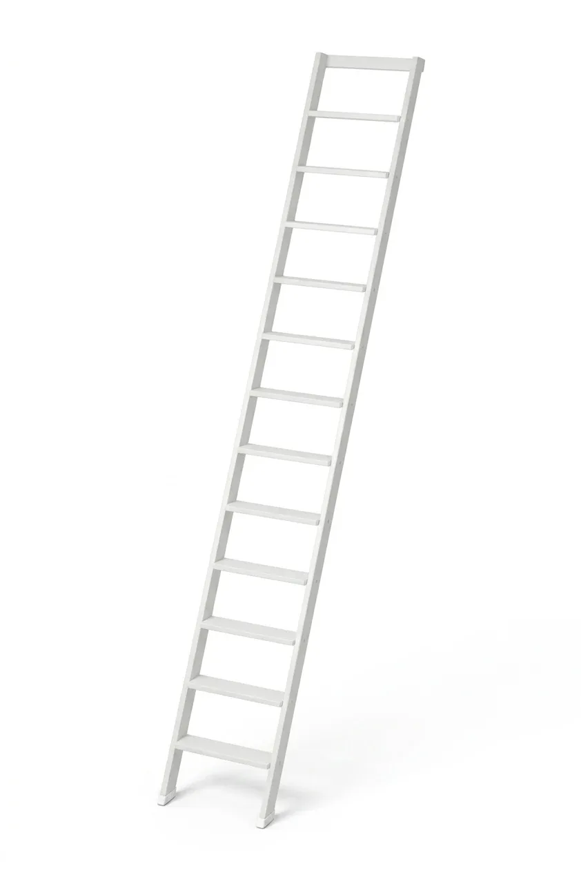Scale per libreria in legno 12 gradini finitura H18 laccato Bianco