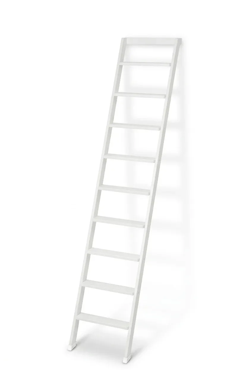 Scale per libreria in legno 9 gradini finitura H18 laccato Bianco