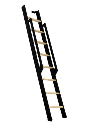 Scala salvaspazio ripiegabile strong 8 gradini nero abete rosso