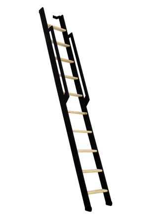 Scala salvaspazio ripiegabile strong 10 gradini nero abete rosso
