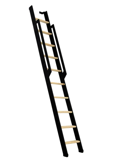 Scala salvaspazio ripiegabile strong 10 gradini nero abete rosso