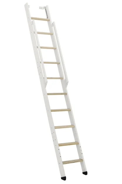 Scala salvaspazio ripiegabile strong 10 gradini bianco abete rosso