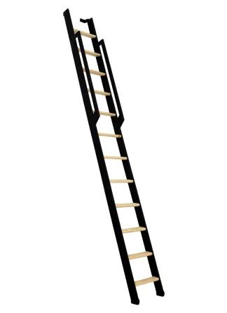 Scala salvaspazio ripiegabile strong 12 gradini nero abete rosso