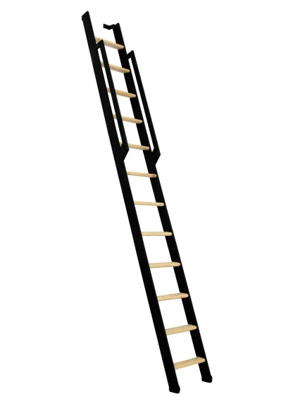 Scala salvaspazio ripiegabile strong 12 gradini nero abete rosso