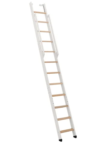 Scala salvaspazio ripiegabile strong 12 gradini bianco faggio