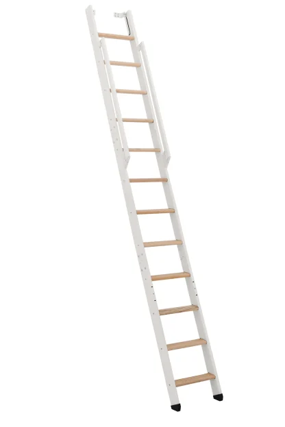 Scala salvaspazio ripiegabile strong 12 gradini bianco faggio
