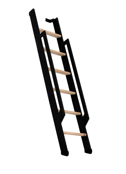 Scala salvaspazio ripiegabile strong 6 gradini nero faggio