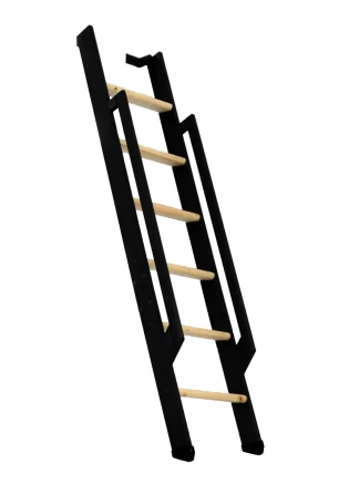 Scala salvaspazio ripiegabile strong 6 gradini nero abete rosso