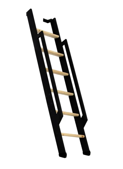 Scala salvaspazio ripiegabile strong 6 gradini nero abete rosso