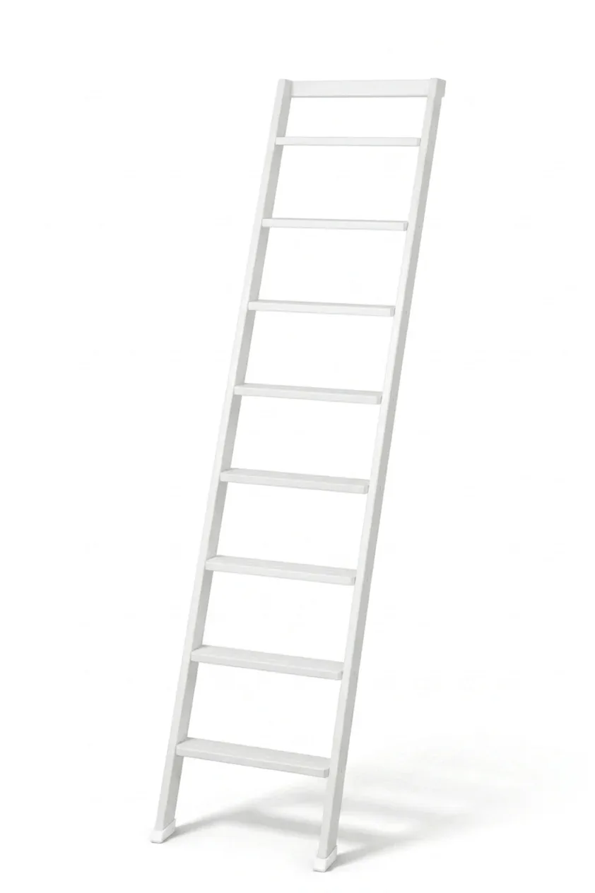 Scale per libreria in legno 8 gradini finitura H18 laccato Bianco