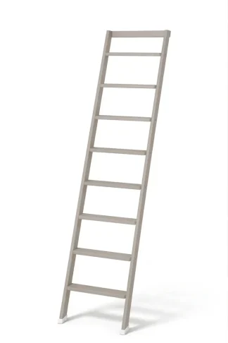 Scale per libreria in legno 8 gradini finitura H26 laccato grigio chiaro