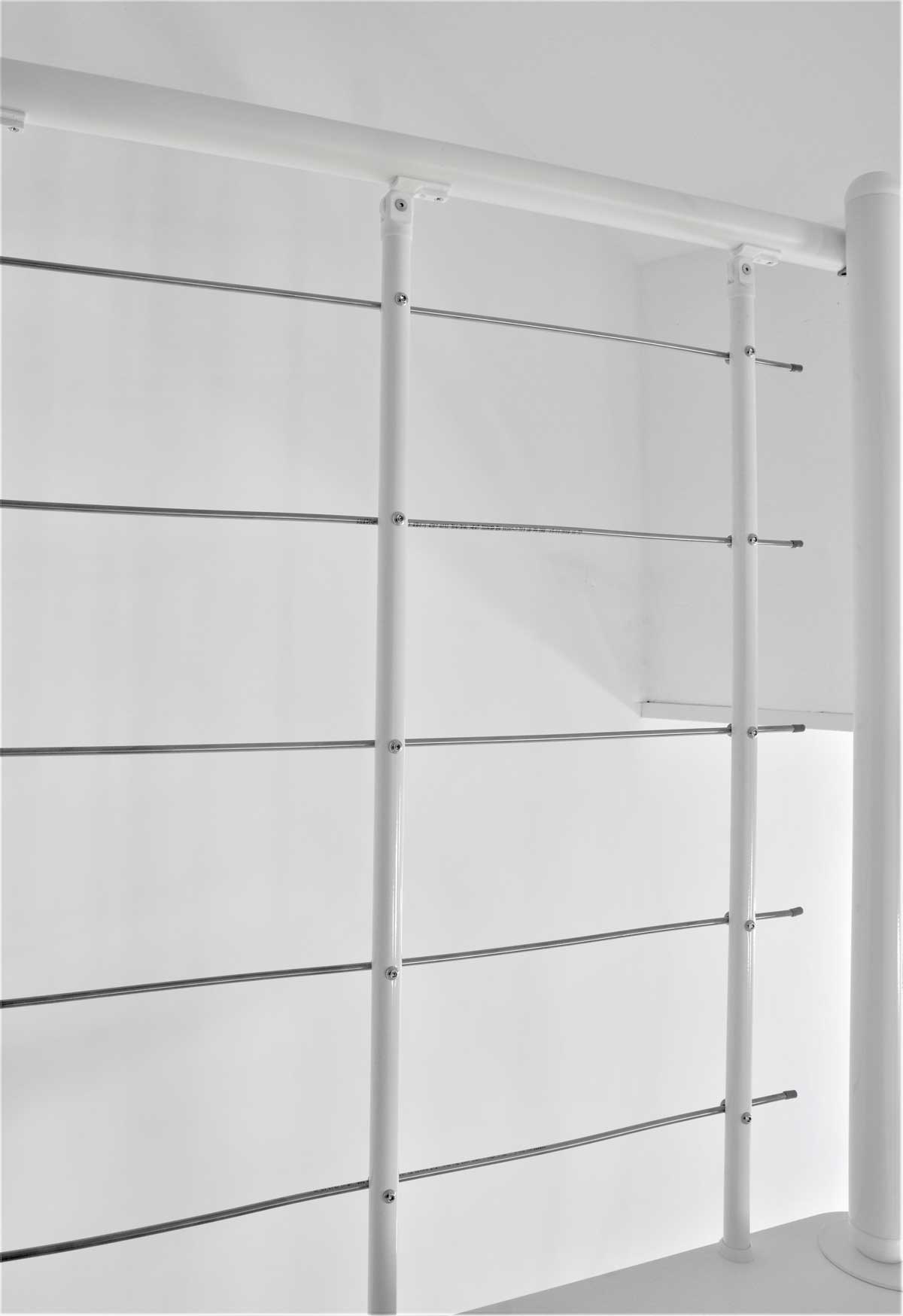 Scala a chiocciola grigia venezia laccata bianco 140 cm
