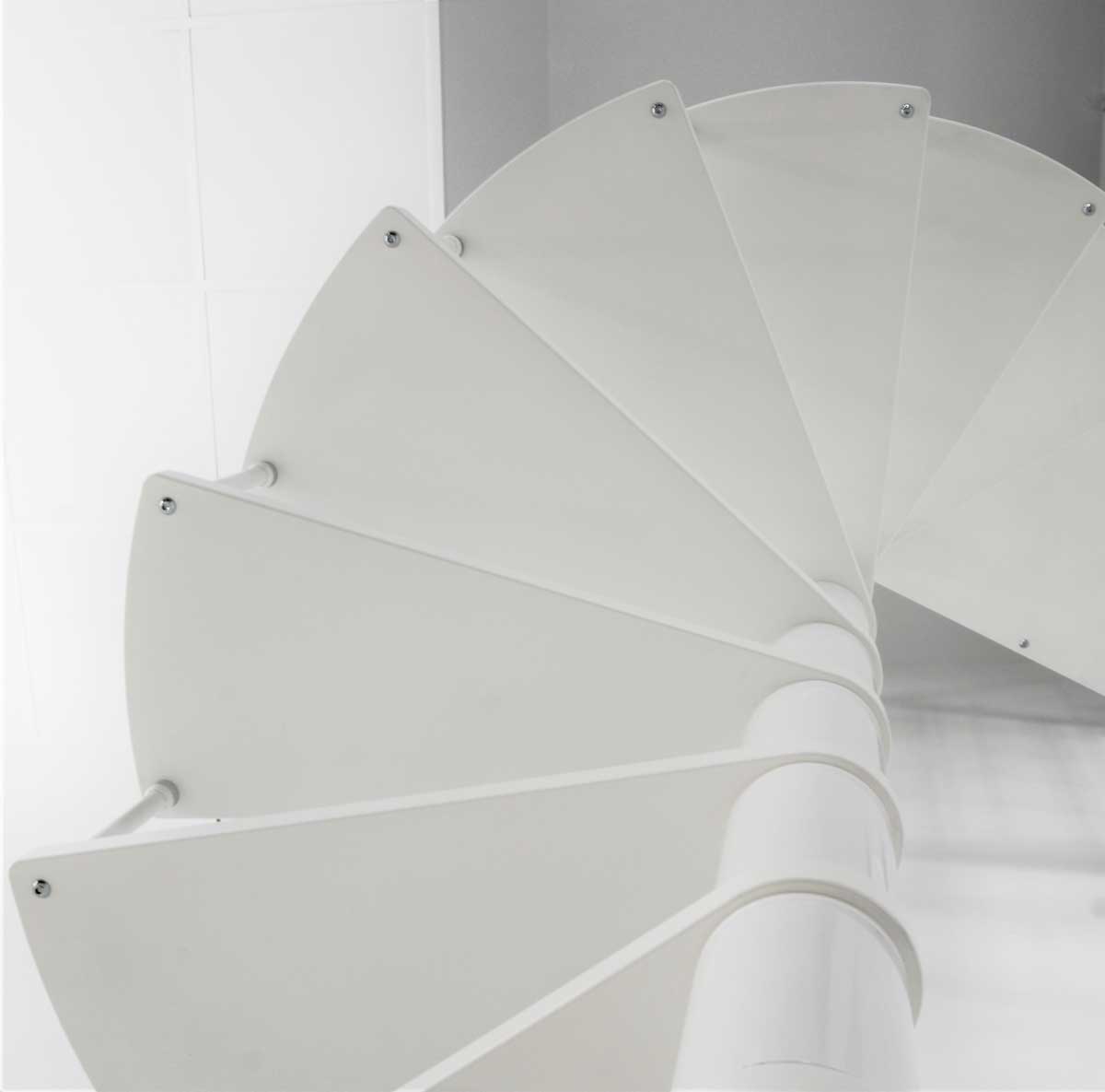 Scala a chiocciola grigia venezia laccata bianco 140 cm