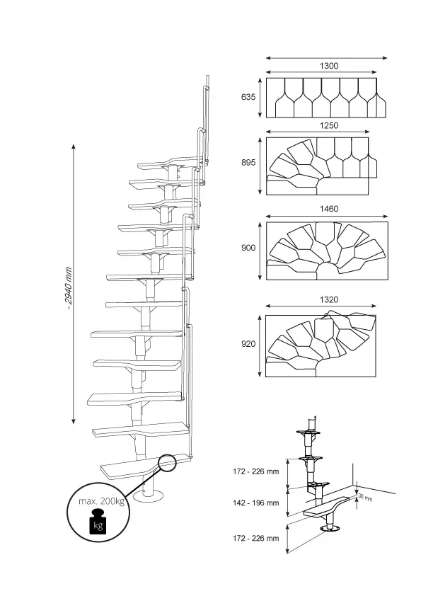 Scala per interno salvaspazio twister misure