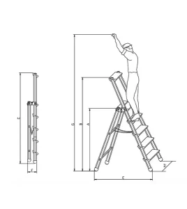 Scale in alluminio salita singola SD1 COMFORT misure