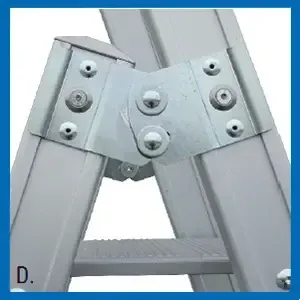 Scale in alluminio salita singola SD1 particolare cerniere