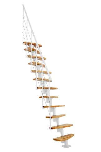 Scala in kit per interno salvaspazio Nizza metallo bianco faggio