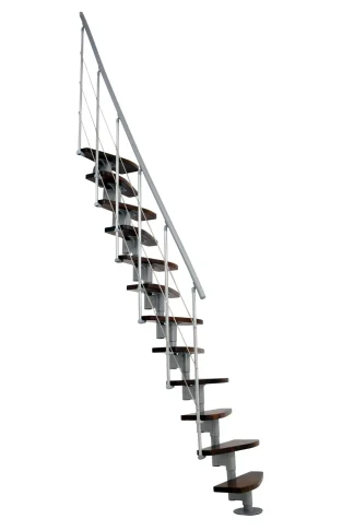 Scala in kit per interno salvaspazio style metallo grigio noce