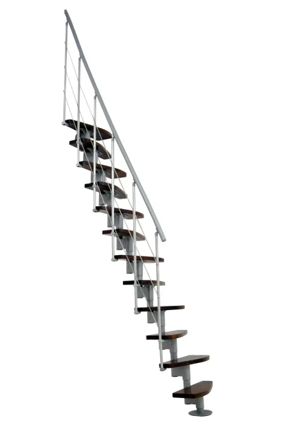 Scala in kit per interno salvaspazio style metallo grigio noce