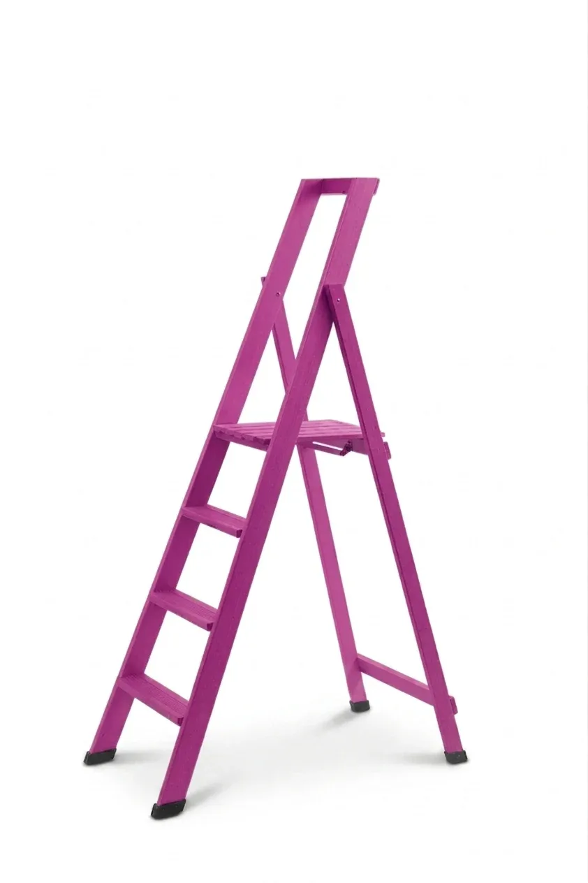 Scale per per la casa HOME in legno 4 gradini finitura H11 tinto fucsia