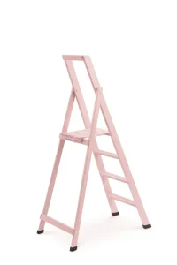 Scale per per la casa HOME in legno 4 gradini finitura H24 laccato rosa antico