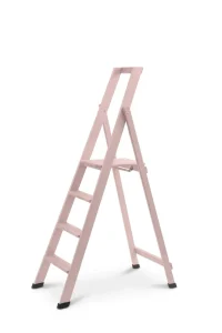 Scale per per la casa HOME in legno 4 gradini finitura H24 laccato rosa antico