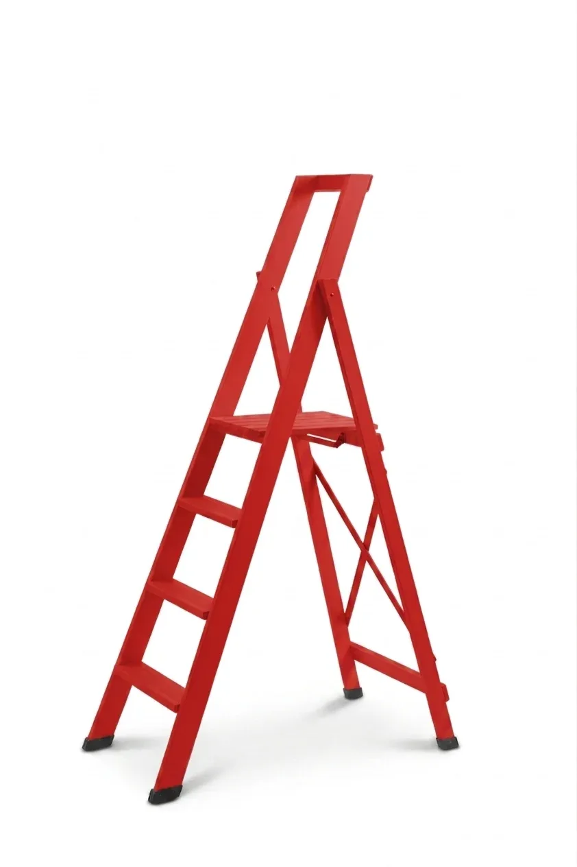 Scale per per la casa HOME in legno 4 gradini finitura H12 tinto rosso