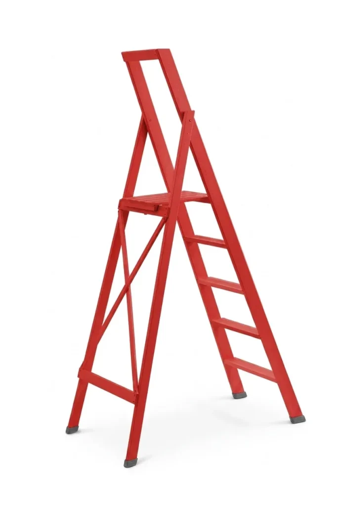 Scale per per la casa HOME in legno 5 gradini finitura H12 tinto rosso