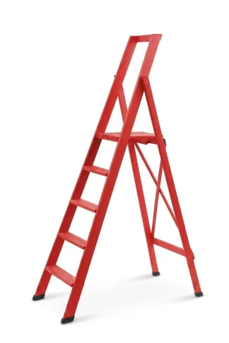 Scale per per la casa HOME in legno 5 gradini finitura H12 tinto rosso
