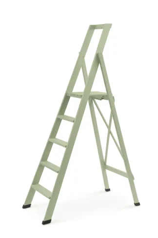 Scale per per la casa HOME in legno 5 gradini finitura H22 laccato verde salvia