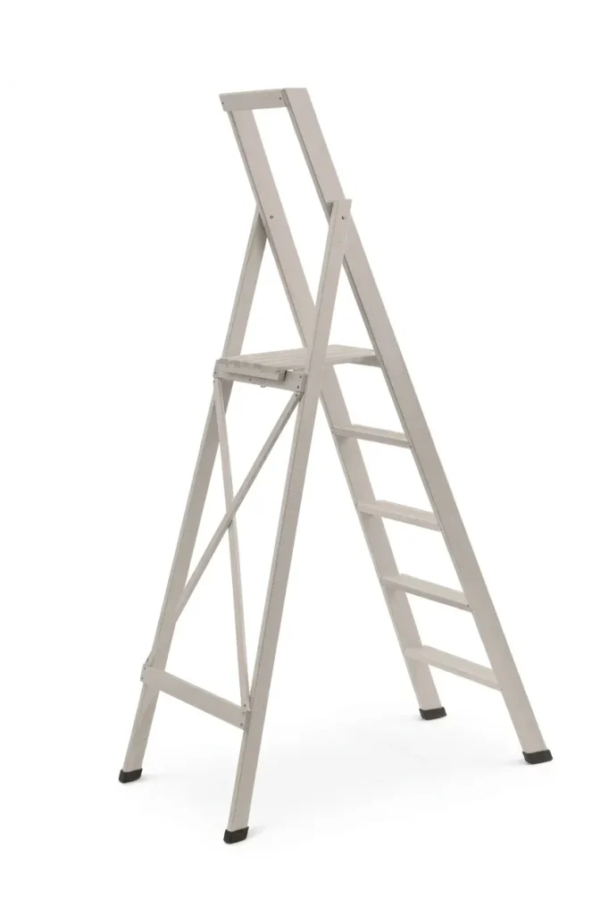 Scale per per la casa HOME in legno 5 gradini finitura H26 laccato grigio chiaro