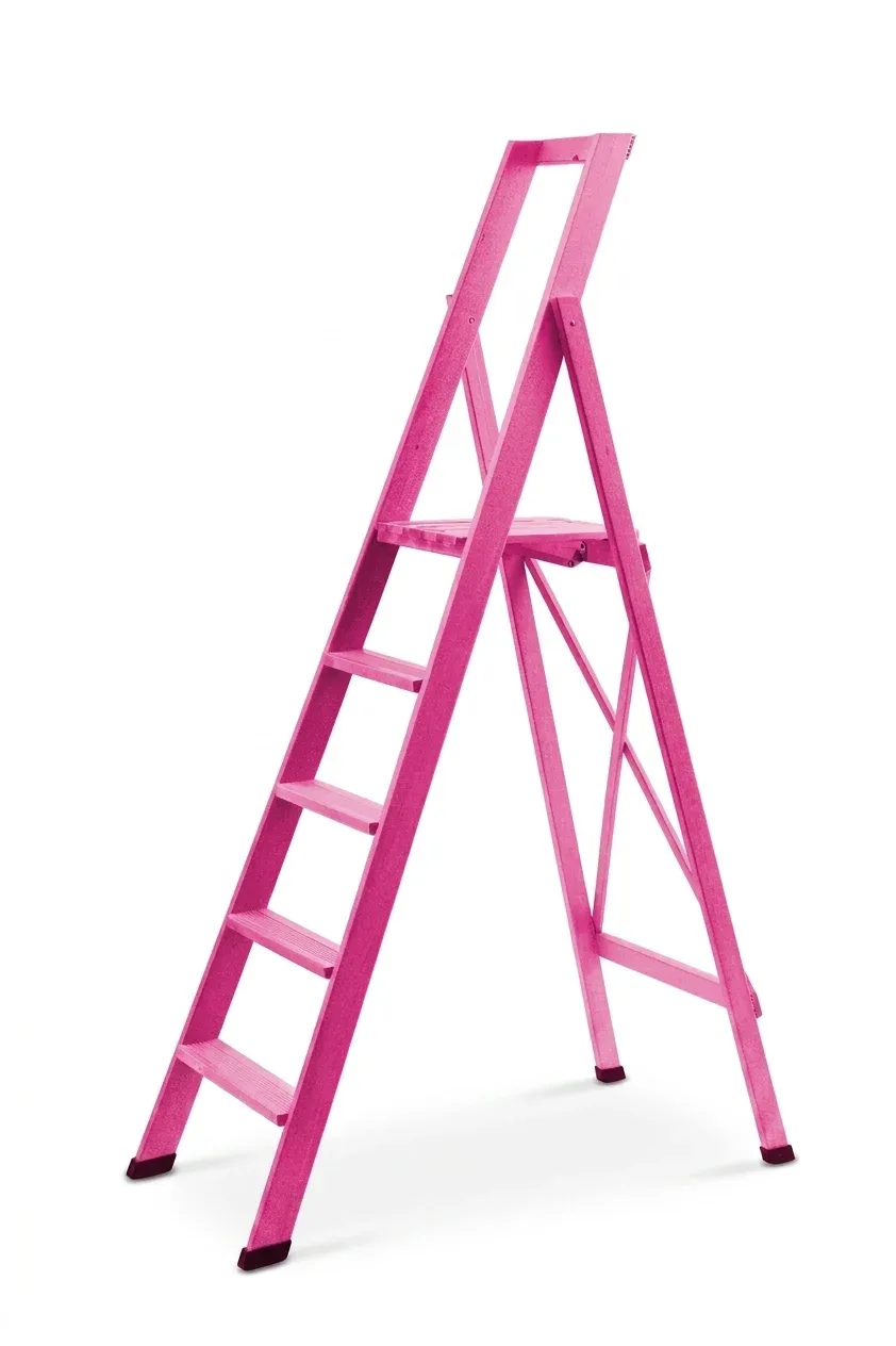 Scale per per la casa HOME in legno 5 gradini finitura H11 tinto fucsia