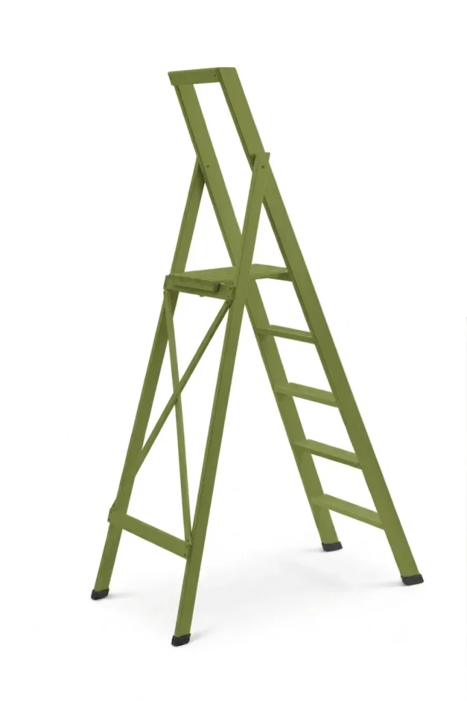 Scale per per la casa HOME in legno 5 gradini finitura H13 tinto verde oliva
