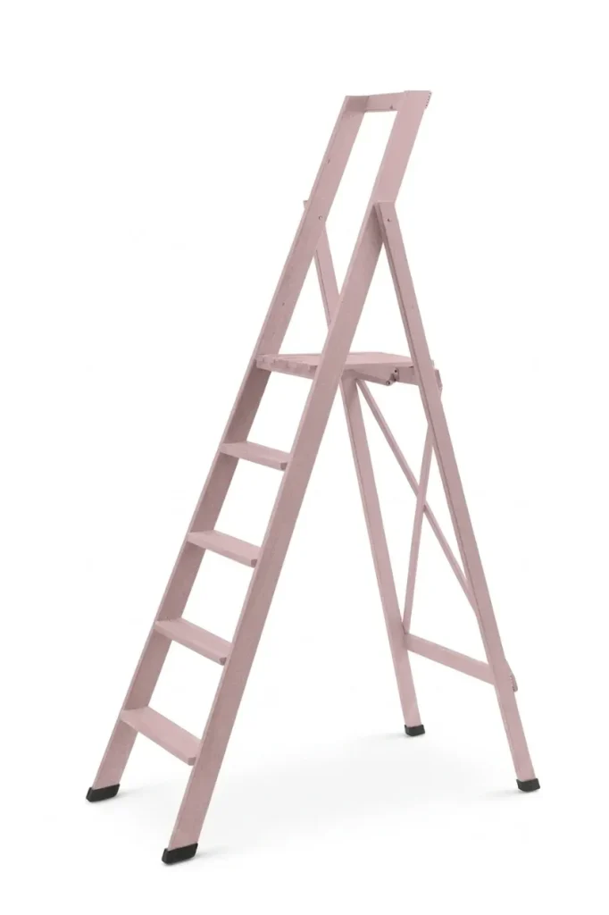 Scale per per la casa HOME in legno 5 gradini finitura H23 tinto Rosa antico