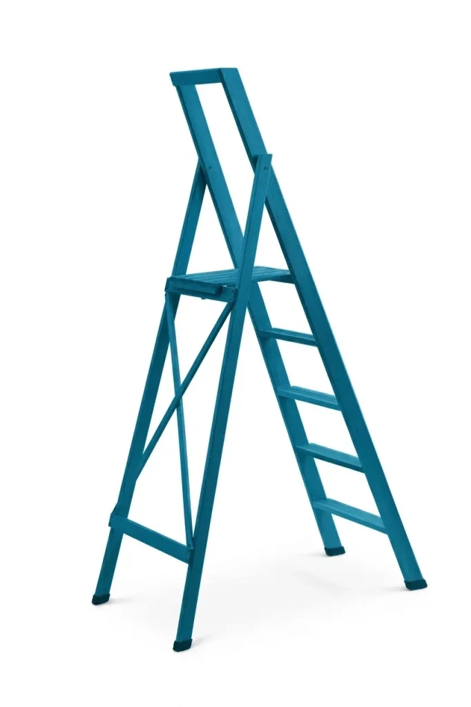 Scale per per la casa HOME in legno 5 gradini finitura H10 tinto azzurro