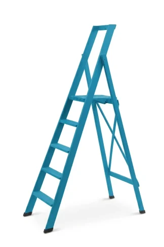 Scale per per la casa HOME in legno 5 gradini finitura H10 tinto azzurro